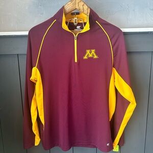 University of Minnesota Maroon and‎ Yellow Quarter-Zip Pullover size M